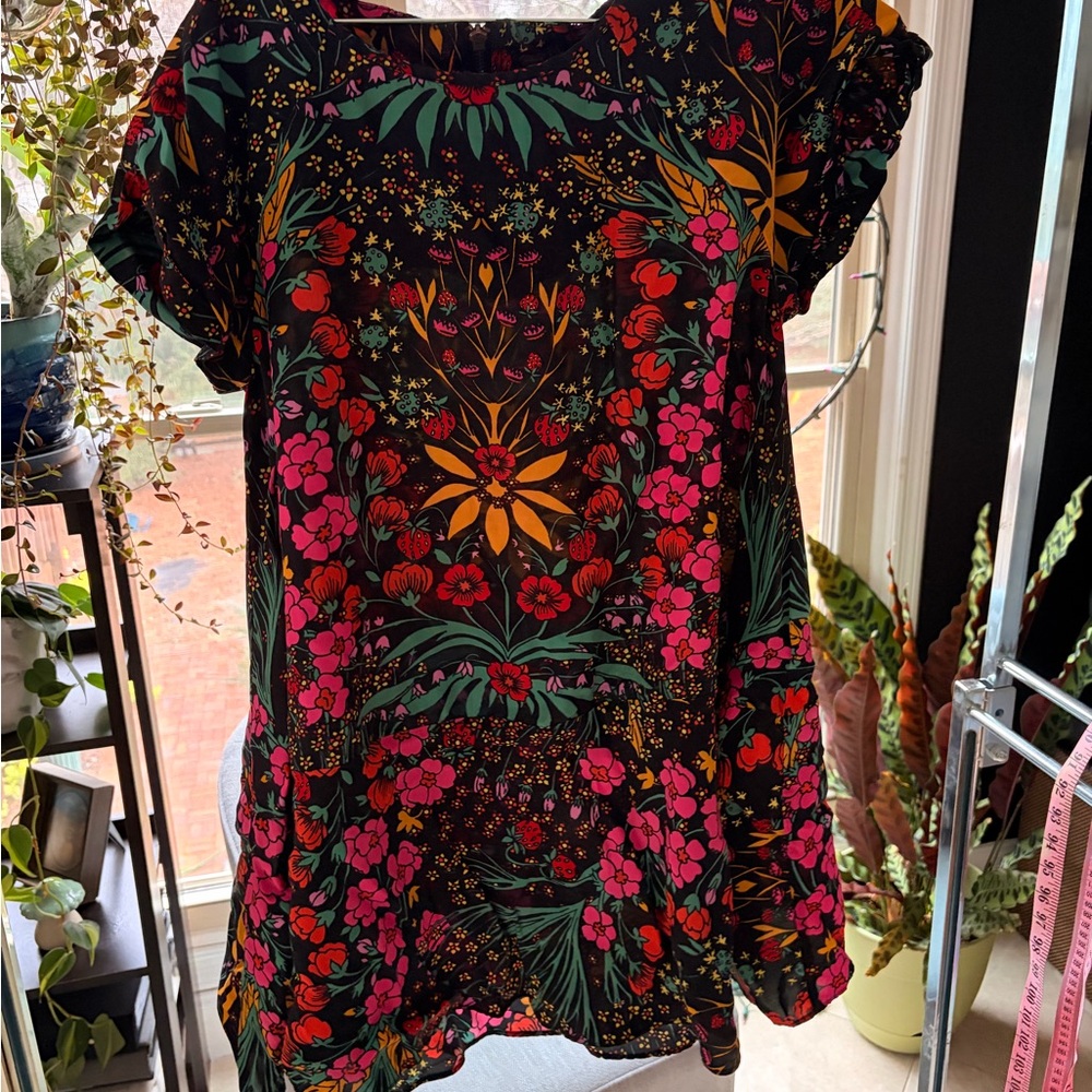 Floral Women's Top/Mini Dress - Multicolor